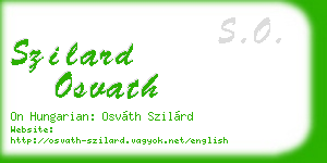 szilard osvath business card