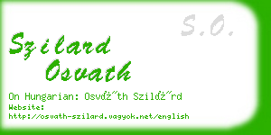 szilard osvath business card